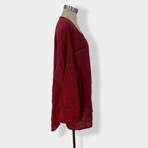 Zanzea‎ Red Cotton Long Sleeve Top XXXL - Picture 2 of 5